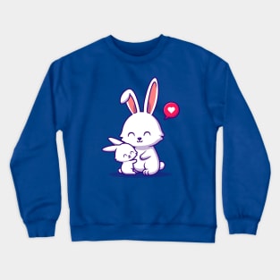 Rabbit Mother And Baby Rabbit Cartoon Crewneck Sweatshirt